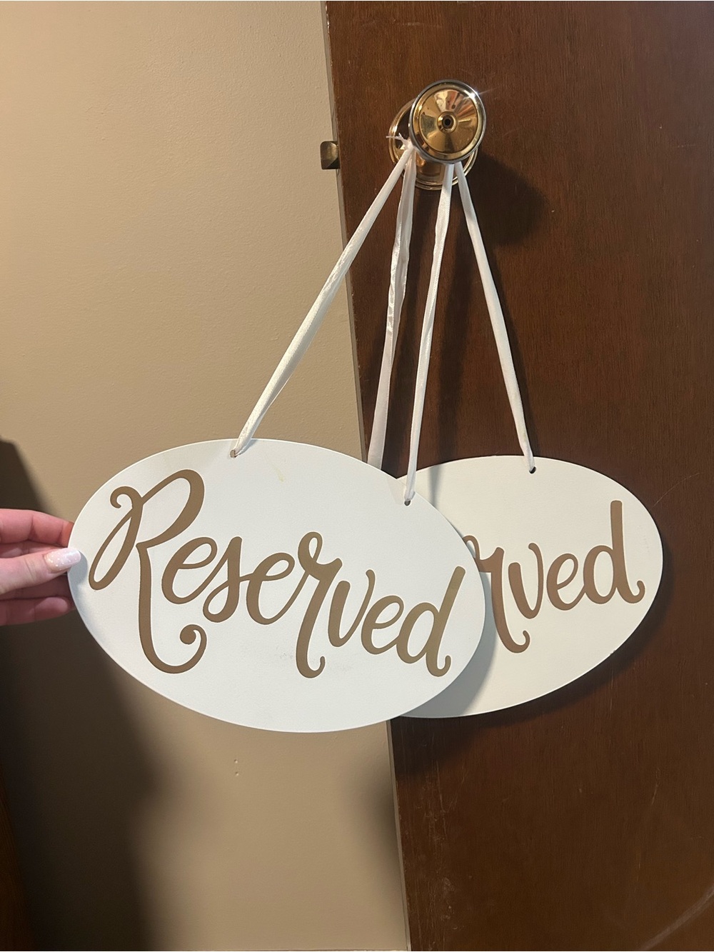 “Reserved” Hanging Sign